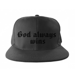 God Always Wins (3D) - Black Snap Back Hat