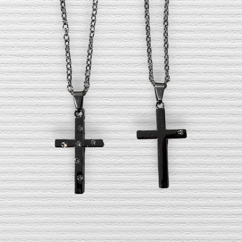 His and Hers Cross Necklace Set
