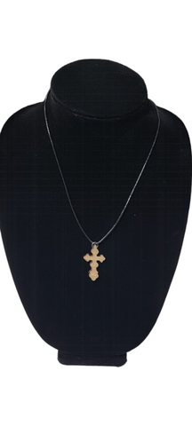 Light Wood Cross Necklace