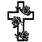 Rose Cross - Vinyl Decal