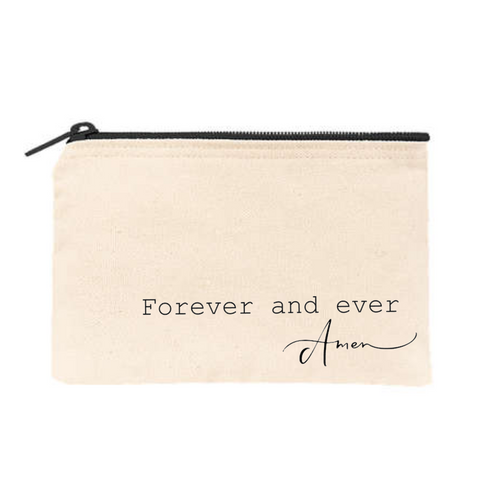 Forever and Ever Amen Canvas Cosmetic Bag